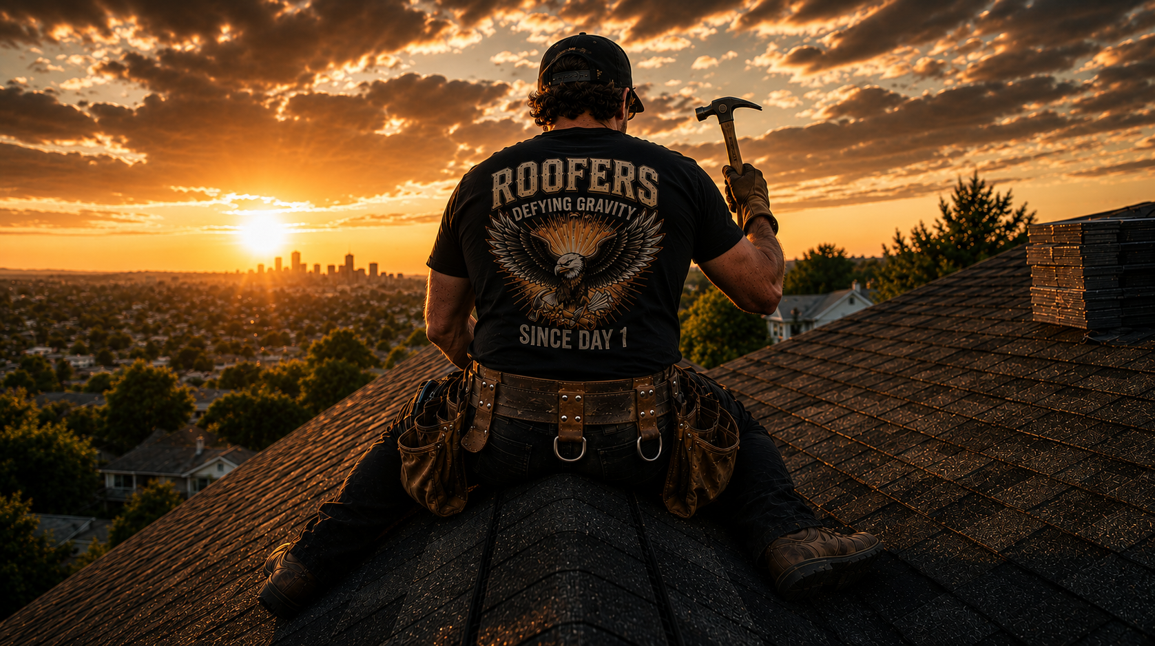 Roofers that Build America - Patriot Skilled Trades - Apparel, Decor, Man Cave, Gifts and Gear