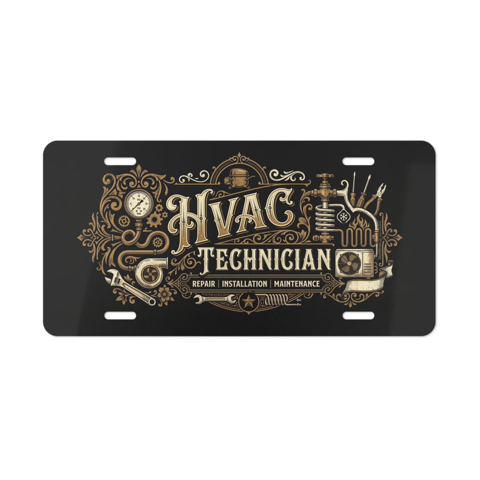 HVAC Technician Vintage Vanity Plate – DCA0320