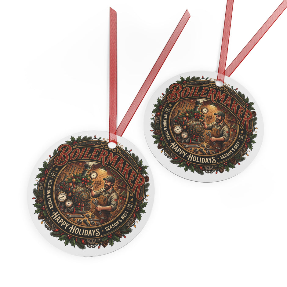 Boilermaker Metal Ornament — 'Precision Craft, Forging the Future' Industrial Keepsake - DCA0402