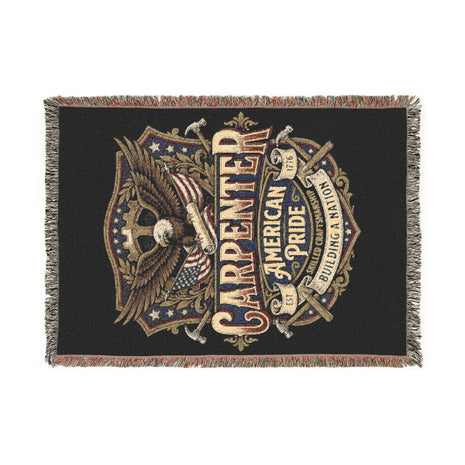 Carpenter Pride Woven Blanket — American Carpenter Emblem Throw