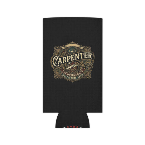 Carpenter Can Cooler — Retro Woodworking Logo Beverage Insulator - DCA0286