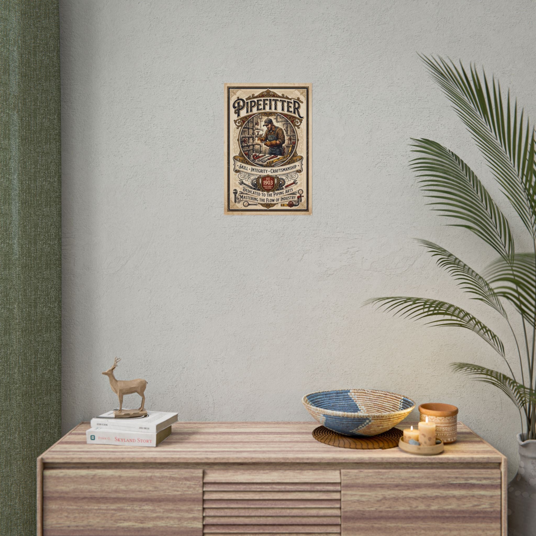 Pipefitter Rolled Poster — Vintage Trades Wall Art: 