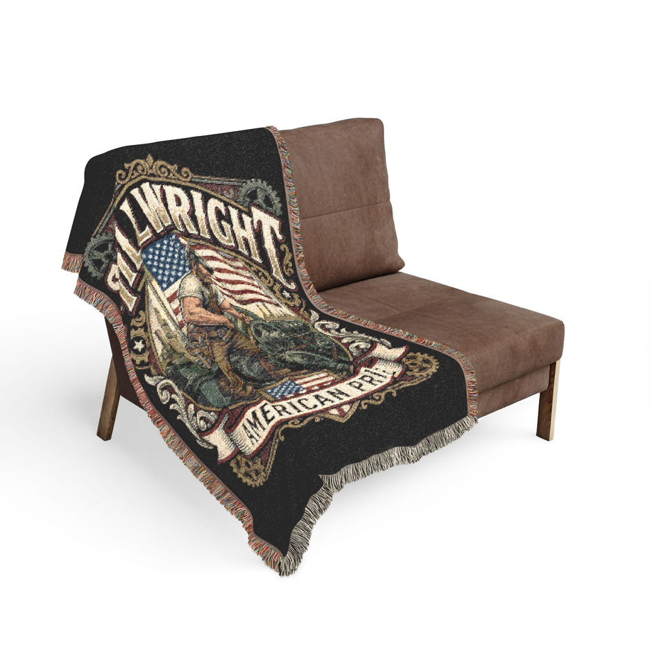 Millwright Woven Blanket — Vintage Emblem American Pride Throw