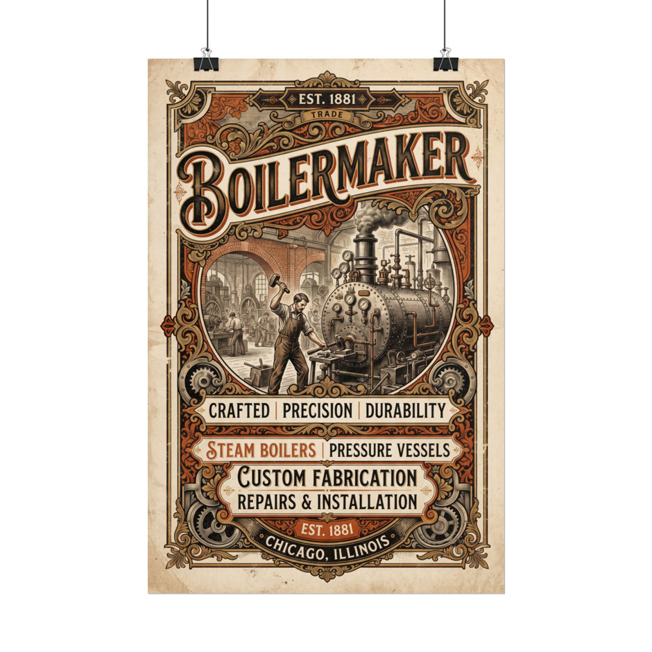 Boilermaker Vintage Industrial Rolled Poster — DCA0367
