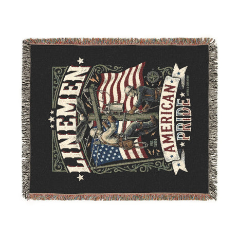 Linemen Woven Blanket — American Pride Patriotic Flag Throw