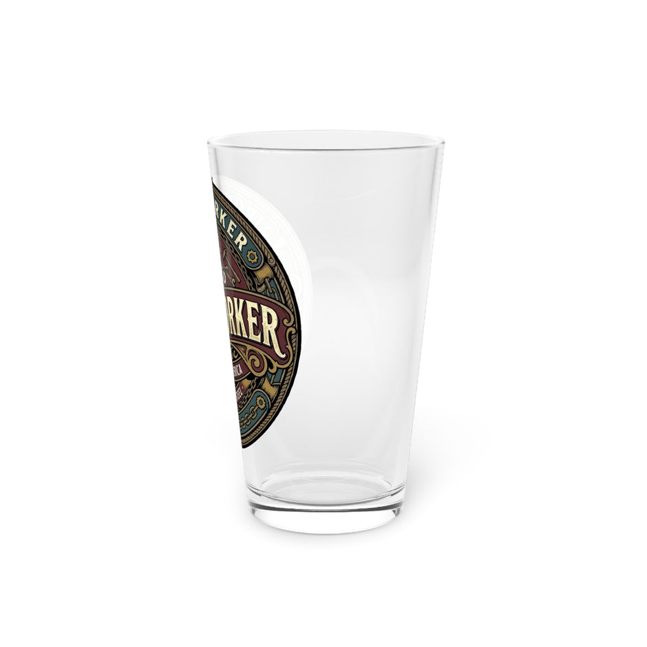 Iron Worker Pint Glass — Skilled Iron Worker Vintage Logo 16oz - DCA0257