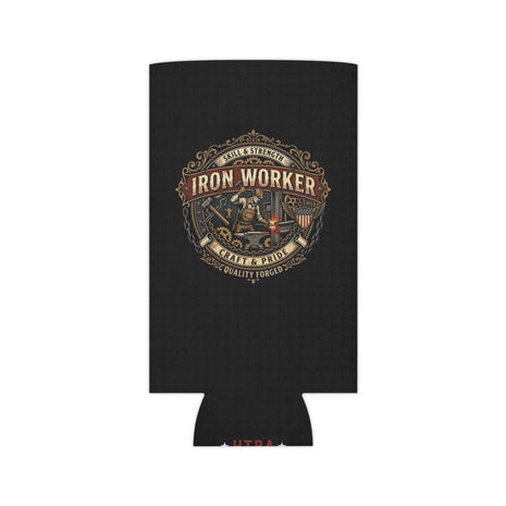 Iron Worker: Skill & Strength- Vintage Trade Logo Can Cooler - DCA0291