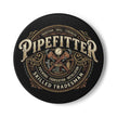 Pipefitter Ceramic Coaster — Skilled Tradesman Vintage Plumbing Design - Pipefitter - DCA0237