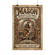 Mason Bricklayer Rolled Poster — Vintage Stoneworker Print - DCA0373