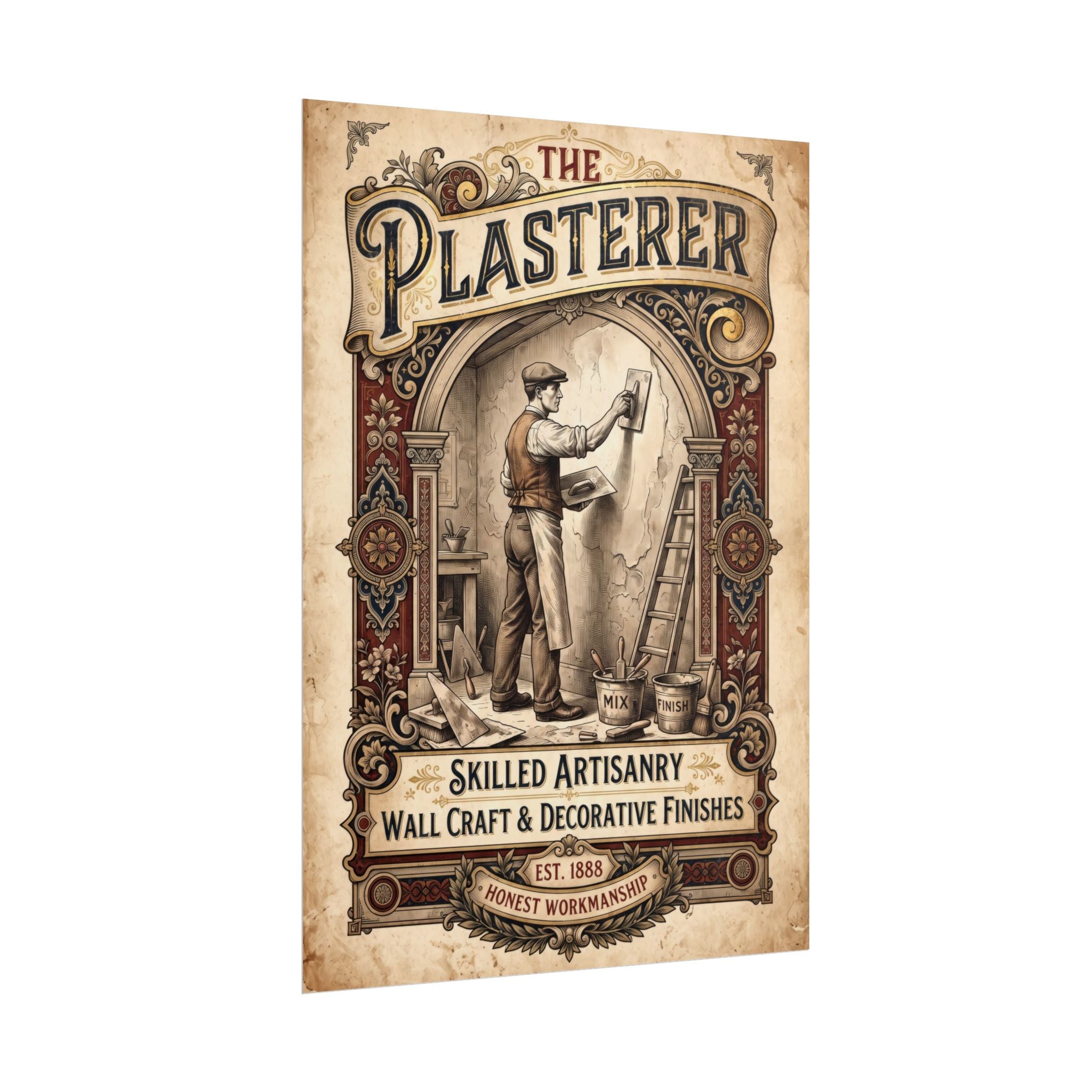 Plasterer Vintage Poster – Skilled Artisan Wall Art - DCA0378