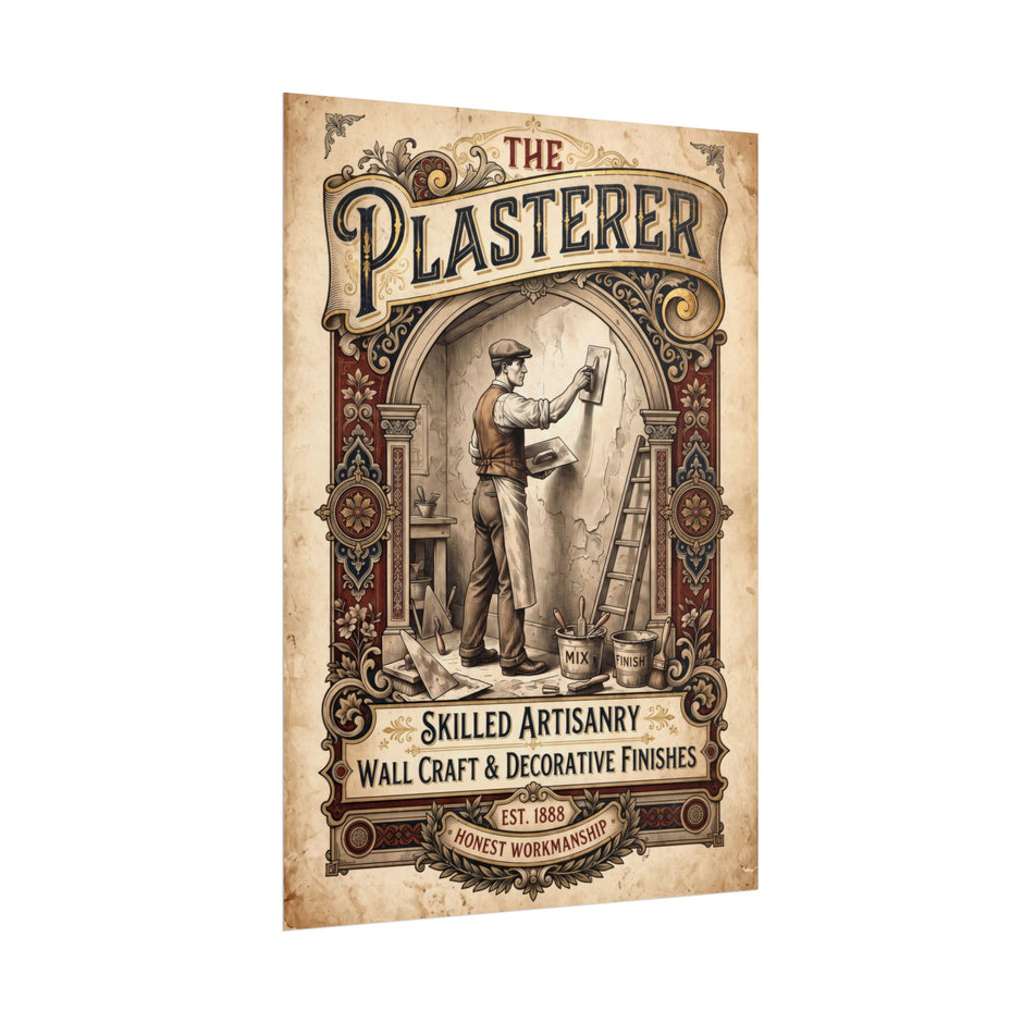 Plasterer Vintage Poster – Skilled Artisan Wall Art - DCA0378