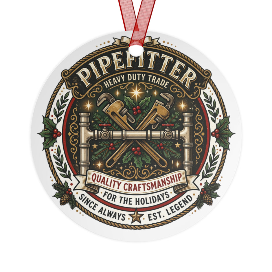Pipefitter Metal Ornament — Holiday Plumbing Tools Keepsake - DCA0456