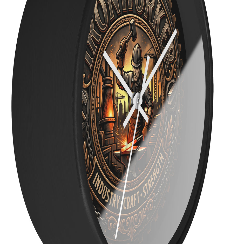 Ironworker Wall Clock — Vintage Industrial Forge Design (Industry • Craft • Strength) - DCA0388