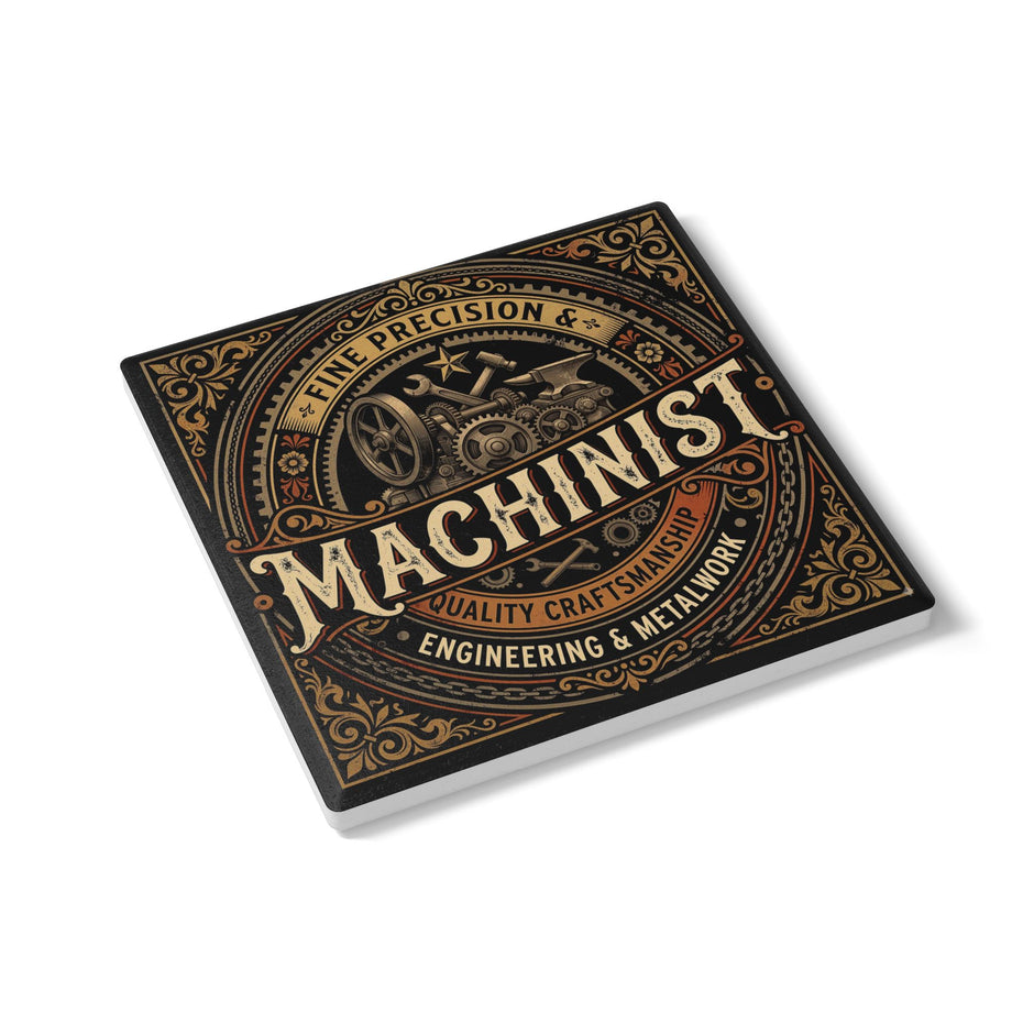 Machinist Ceramic Coaster — Vintage Engineering & Metalwork Design - DCA0412