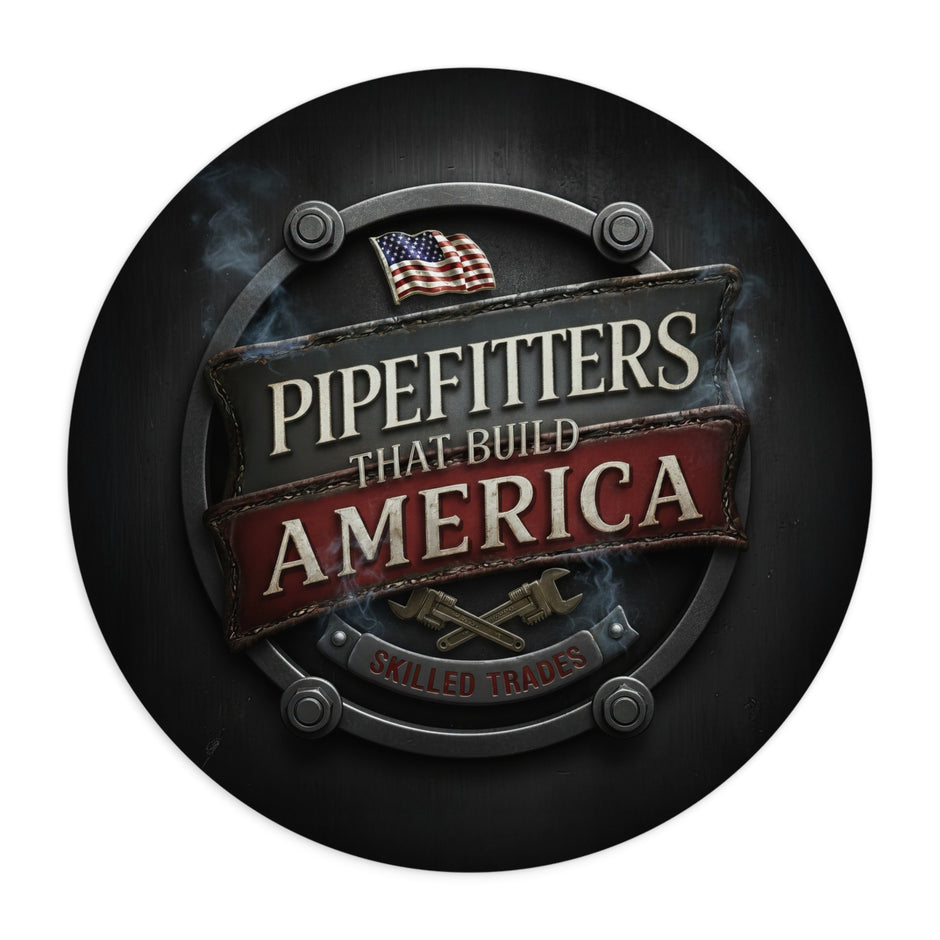 Pipefitters That Build America Round Mouse Pad