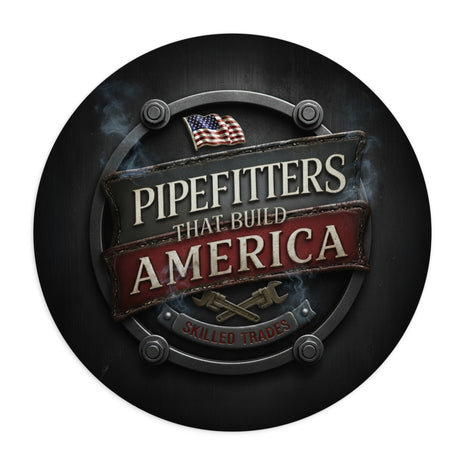 Pipefitters That Build America Round Mouse Pad