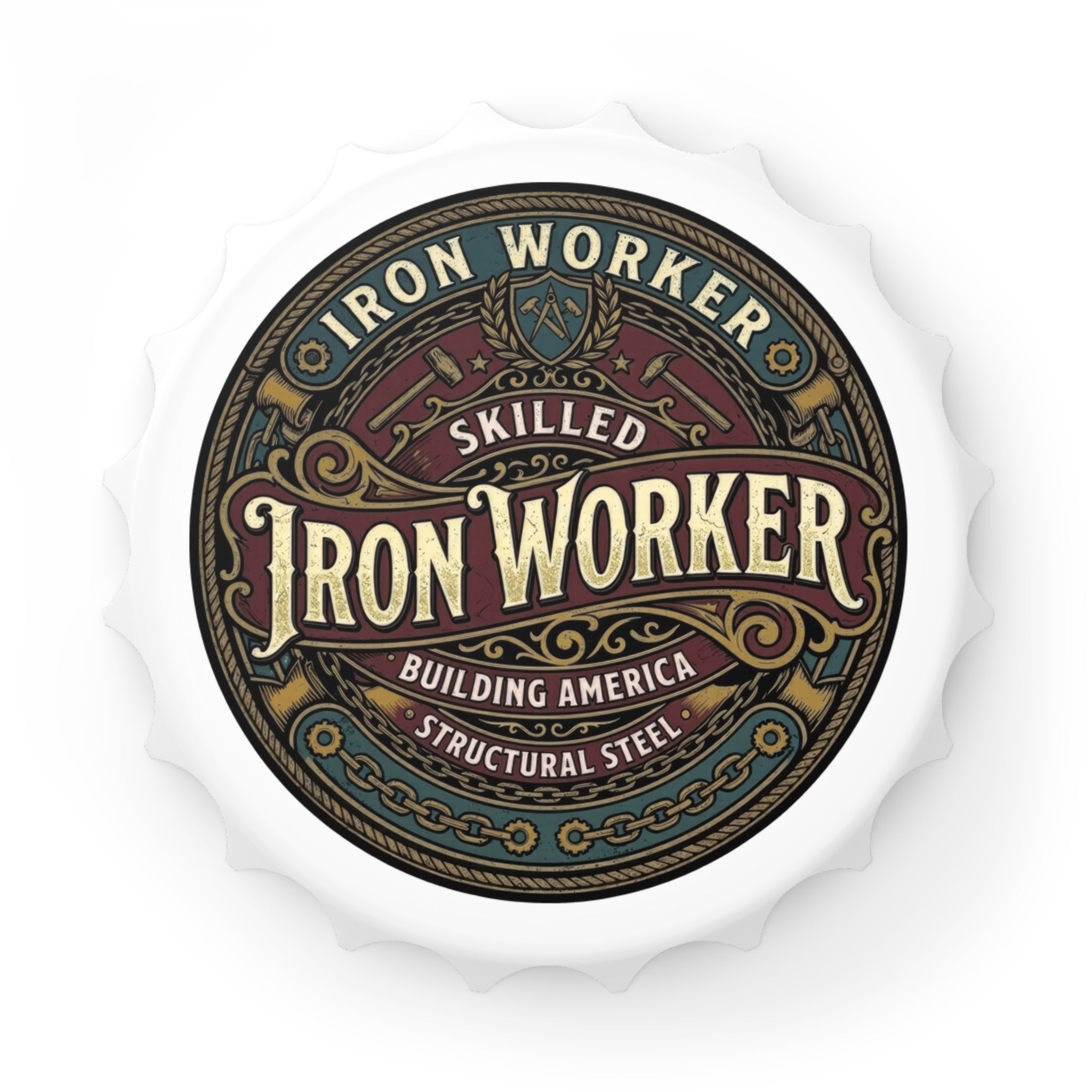 Iron Worker Bottle Opener — Skilled Structural Steel Craftsman Cap Opener - DCA0267