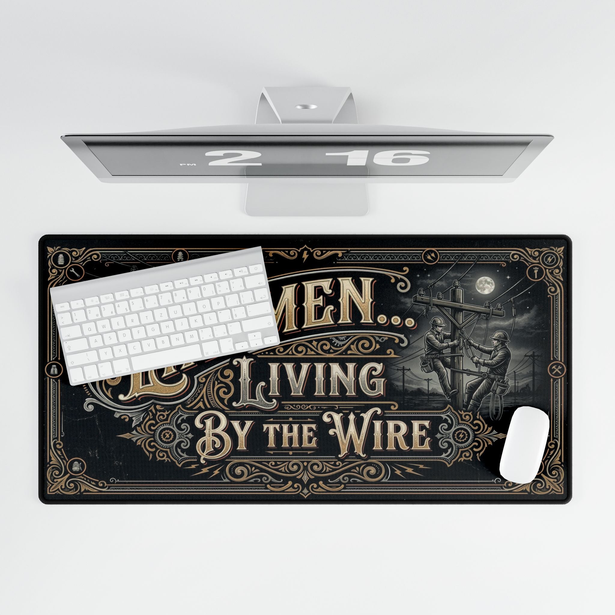 Linemen Desk Mat Mouse Pad-American Heritage-Vintage Style - DCA0126