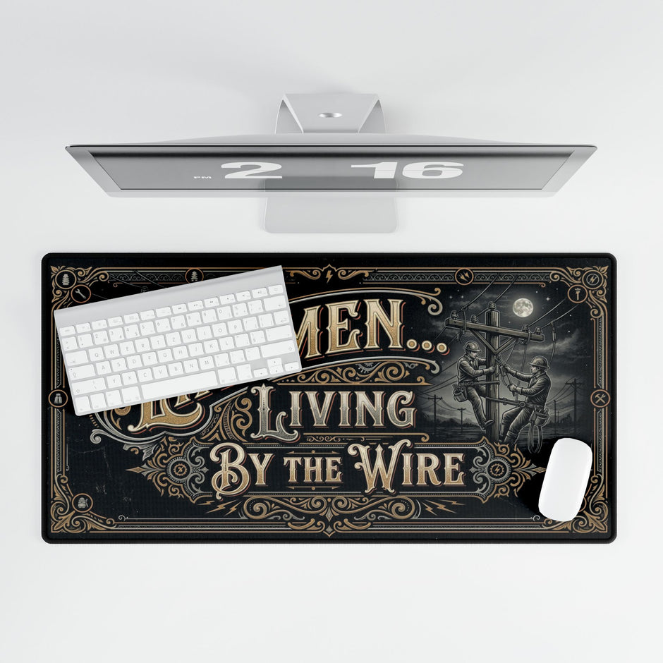 Linemen Desk Mat Mouse Pad-American Heritage-Vintage Style - DCA0126