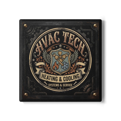 HVAC Tech Ceramic Coaster — Heating & Cooling Systems Crest - DCA0231