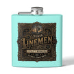 Linemen Utility Workers 6oz Stainless Steel Flask — Vintage Electrician Tribute - DCA0425