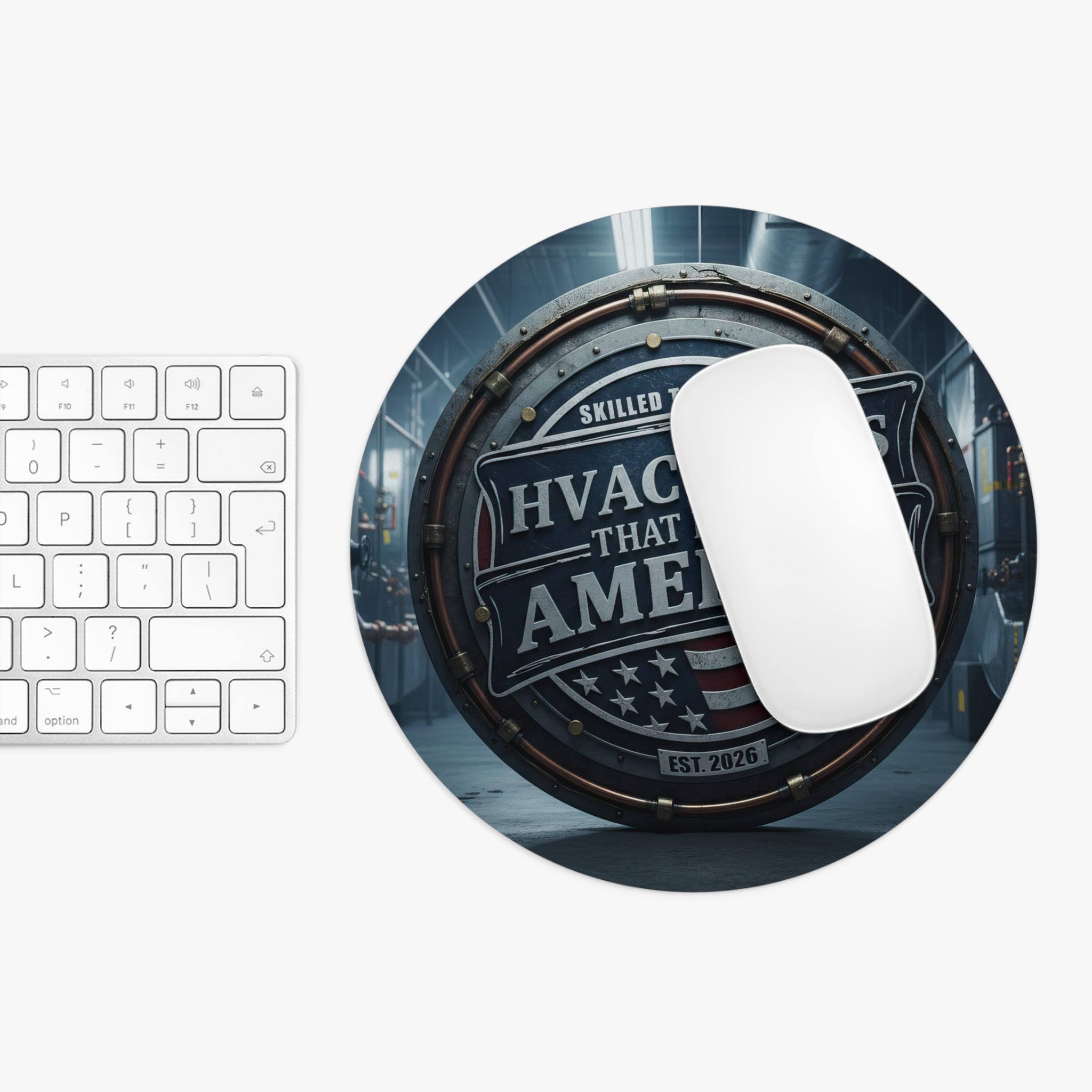 HVAC Techs That Build America Round Mouse Pad MP1019