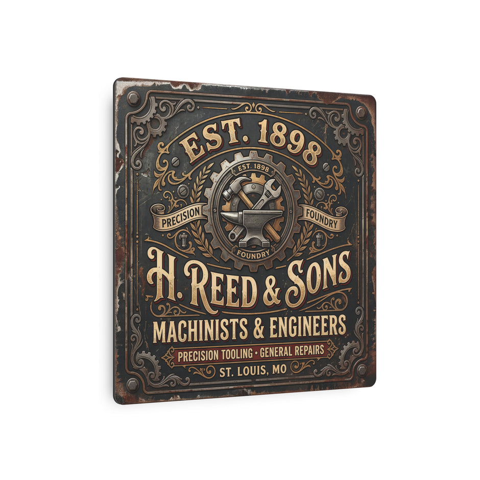 Machinist Metal Sign - H. Reed & Sons Vintage Machinists & Engineers Wall Art (Est. 1898) - DCA0435