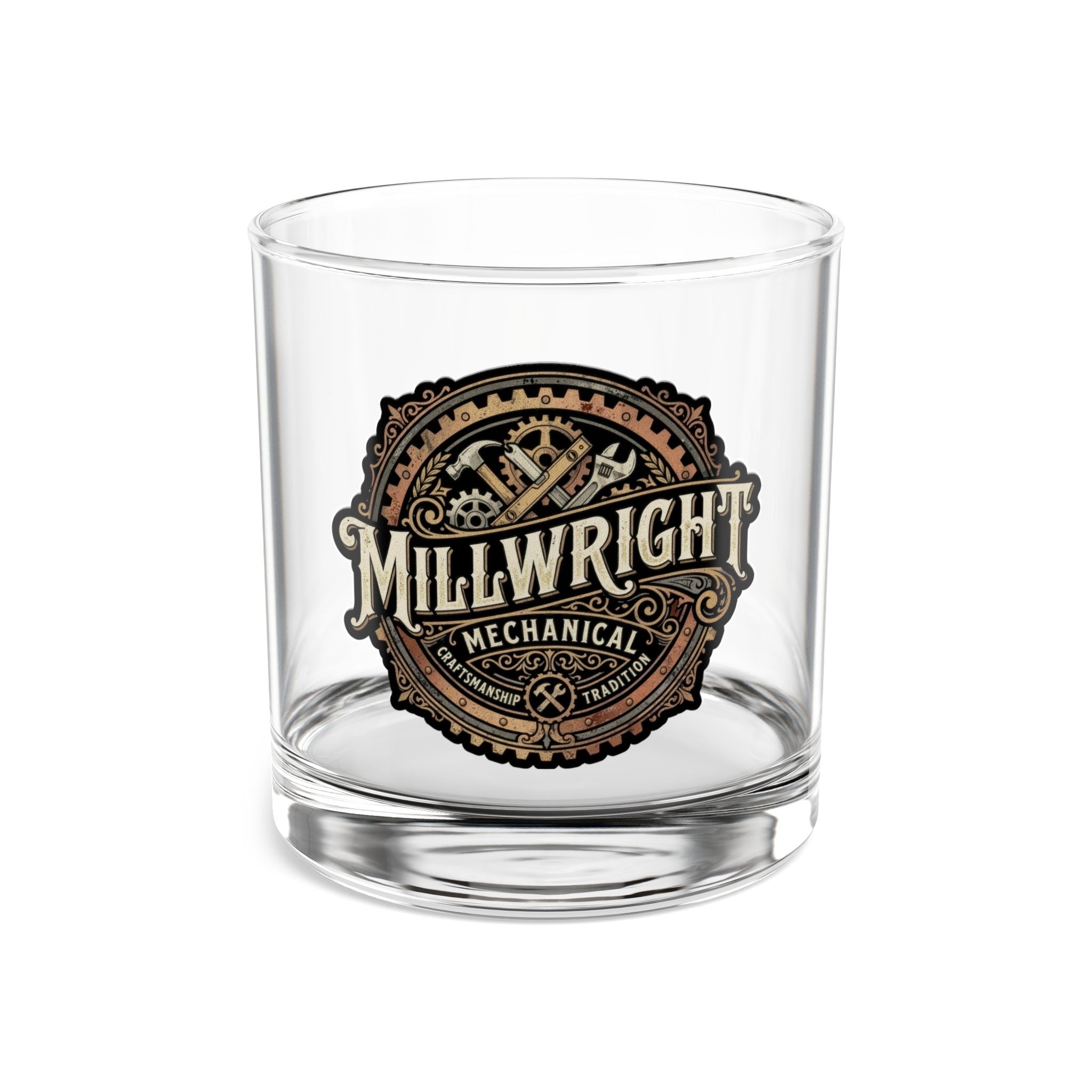 Millwright Mechanical Logo 10oz Rocks Glass - DCA0204