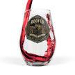 Roofer Stemless Wine Glass — Vintage Roofer Logo 11.75 oz - DCA0348