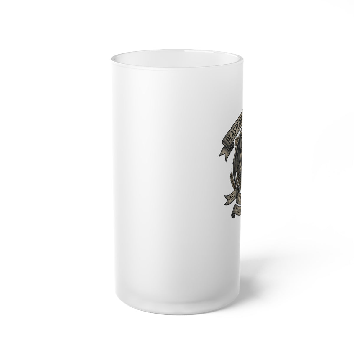 Plasterer Frosted Glass Beer Mug – Plasterer Trade Gift - DCA0519