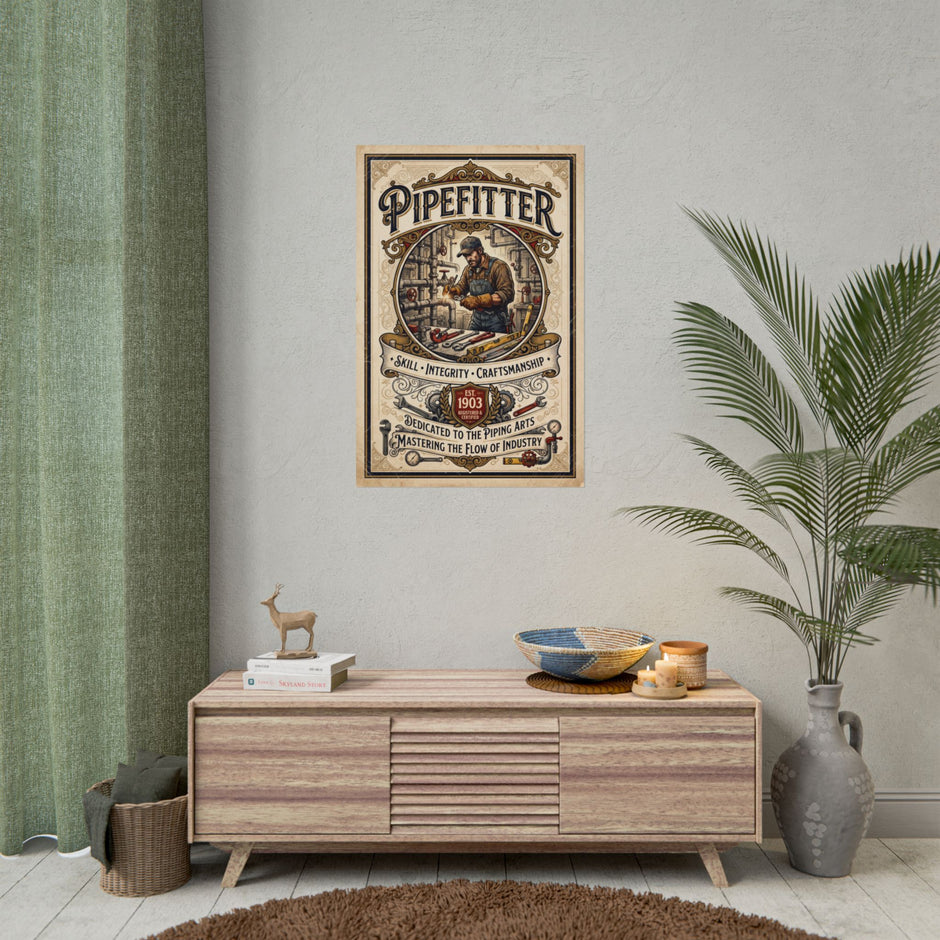Pipefitter Rolled Poster — Vintage Trades Wall Art: 
