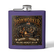 Ironworker Flask — 'Ironworker: Building America's Skyline' Stainless Steel 6oz Hip Flask - DCA0424