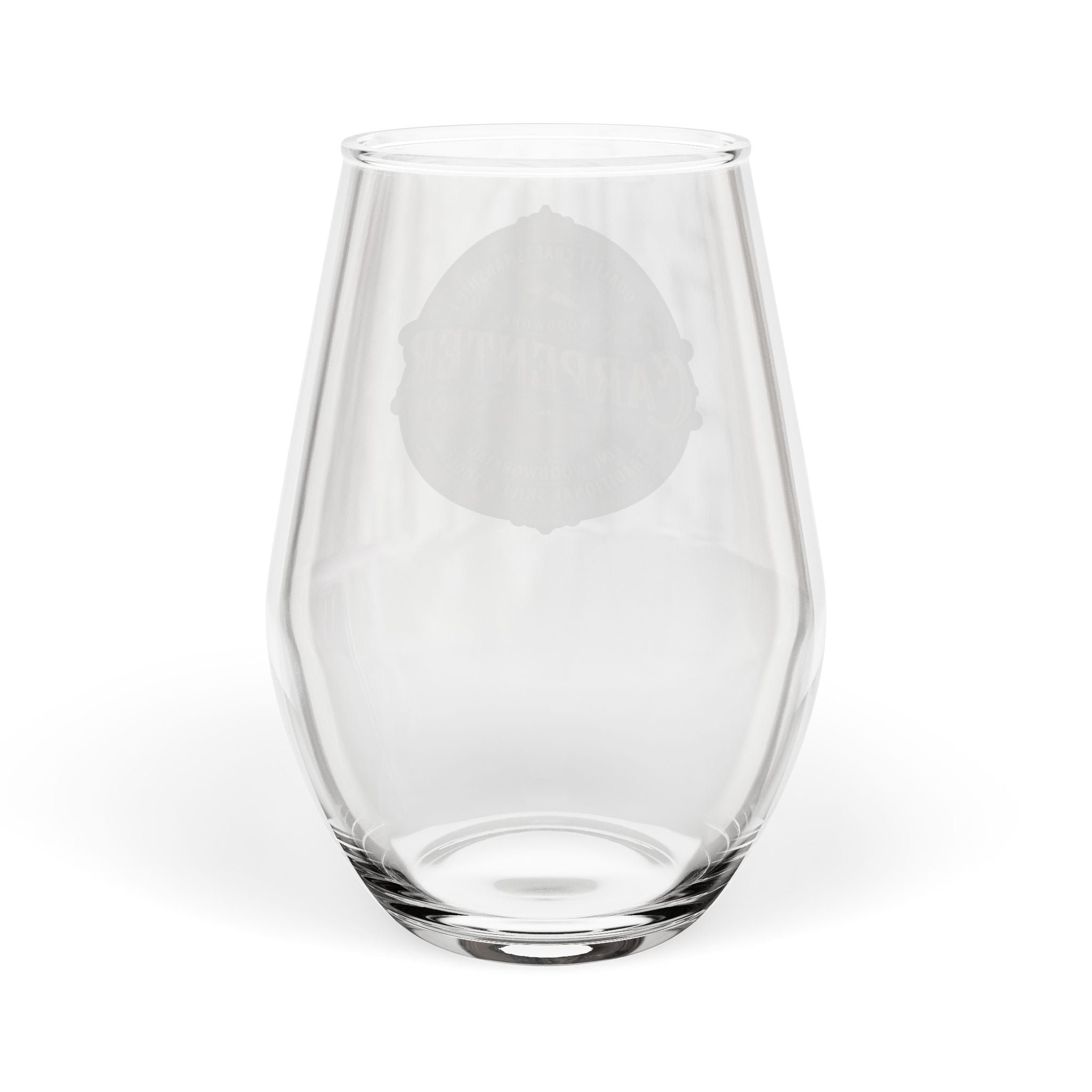 Carpenter Vintage Badge Stemless Wine Glass — 11.75oz - DCA0335