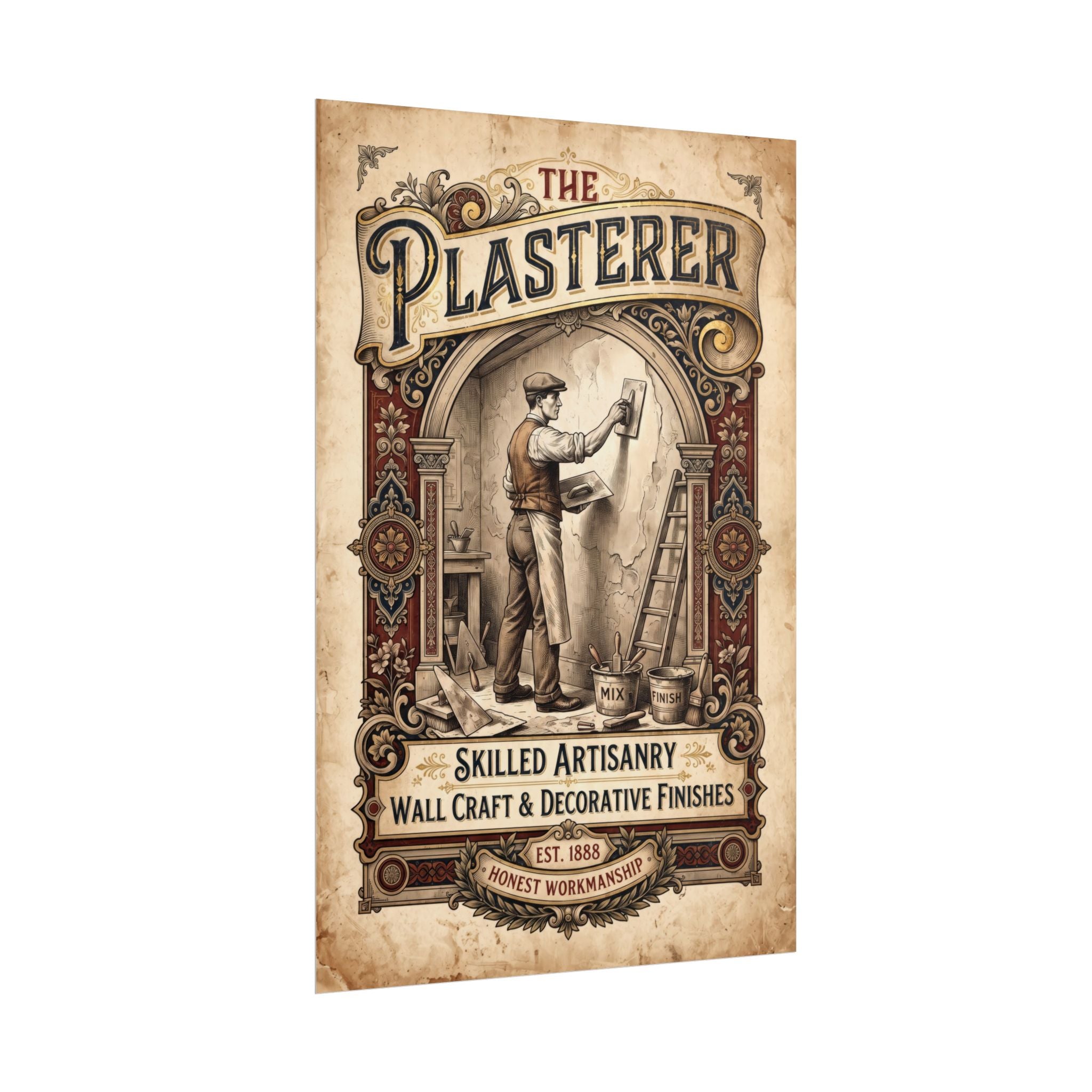 Plasterer Vintage Poster – Skilled Artisan Wall Art - DCA0378