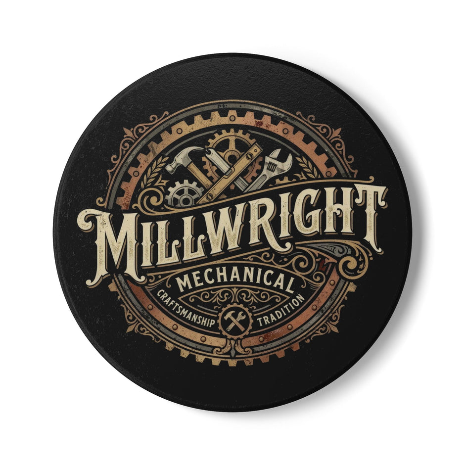 Millwright Mechanical Coaster — Vintage Industrial Ceramic Drink Coaster - DCA0235