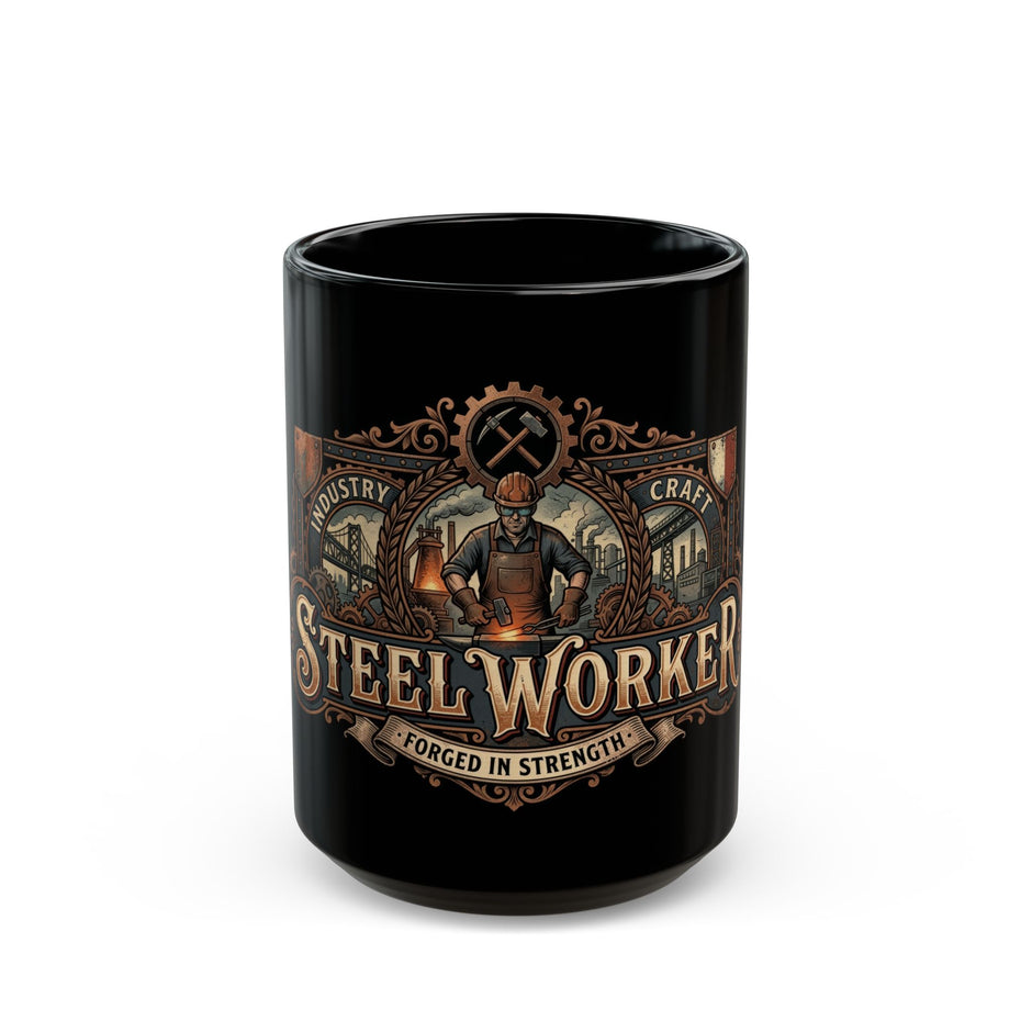Steel Worker Black Coffee Mug – 