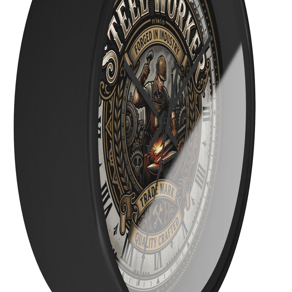 Steel Worker Wall Clock — Vintage Industrial Forge Clock - DCA0400