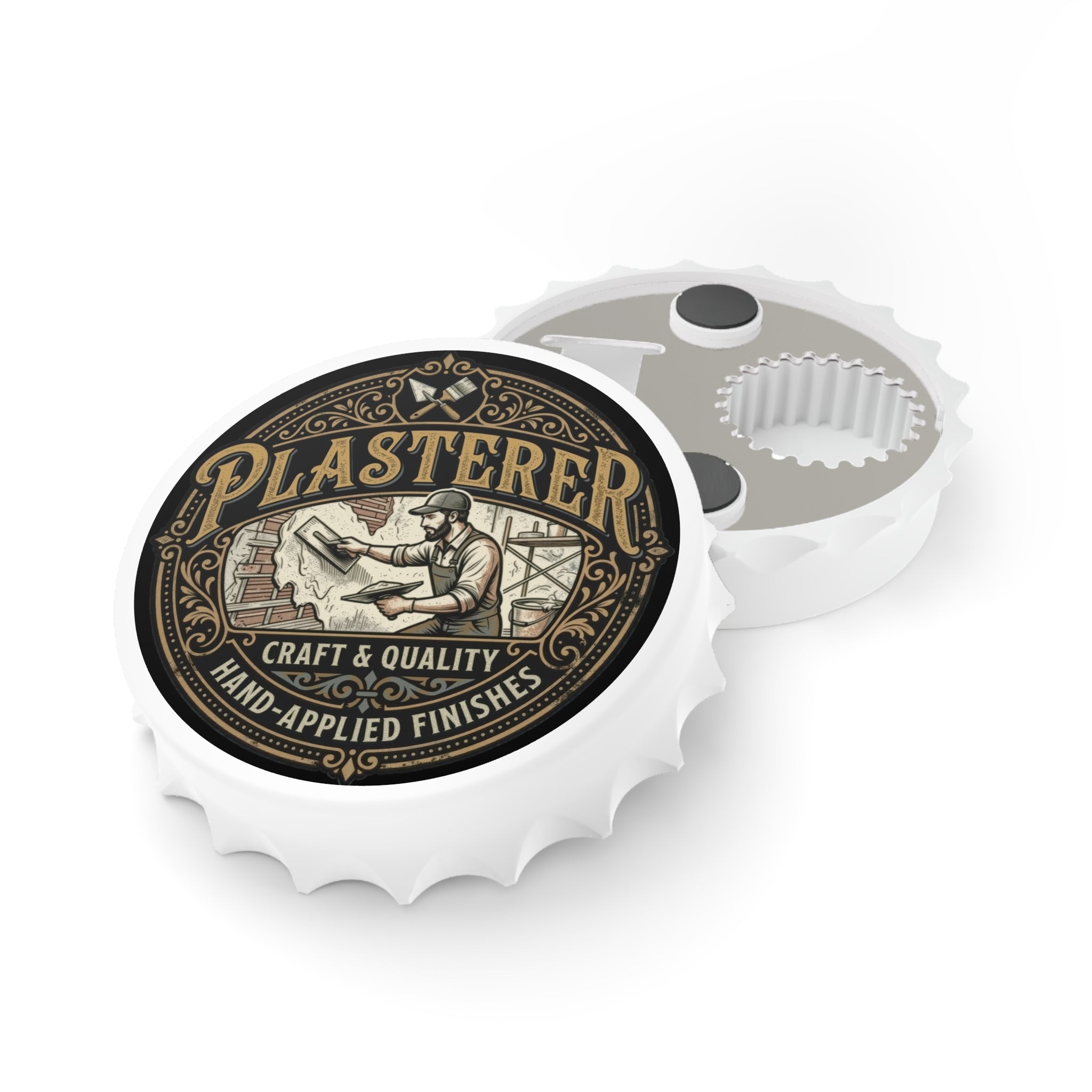 Plasterer Master Craftsman Bottle Opener — Vintage Tradesman Logo - DCA0177
