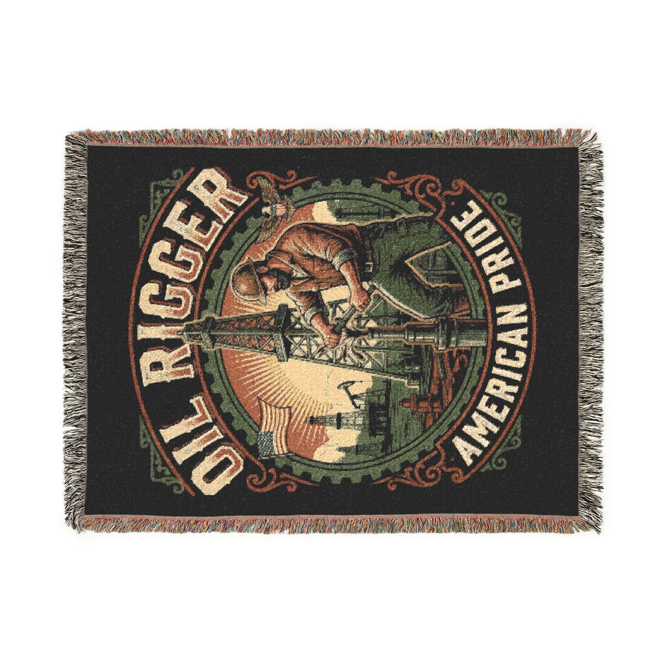 Oil Rigger Woven Blanket — Vintage American Pride Throw