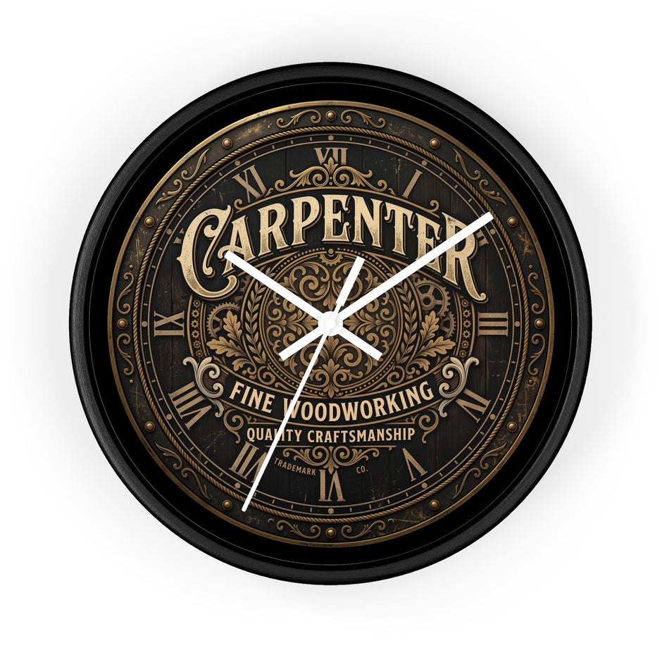 Carpenter Wall Clock — Vintage Woodworking Sign Clock for Workshop & Home - DCA384