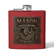 Mason Bricklayer 6oz Stainless Steel Flask – Vintage Stoneworker Design - DCA0427