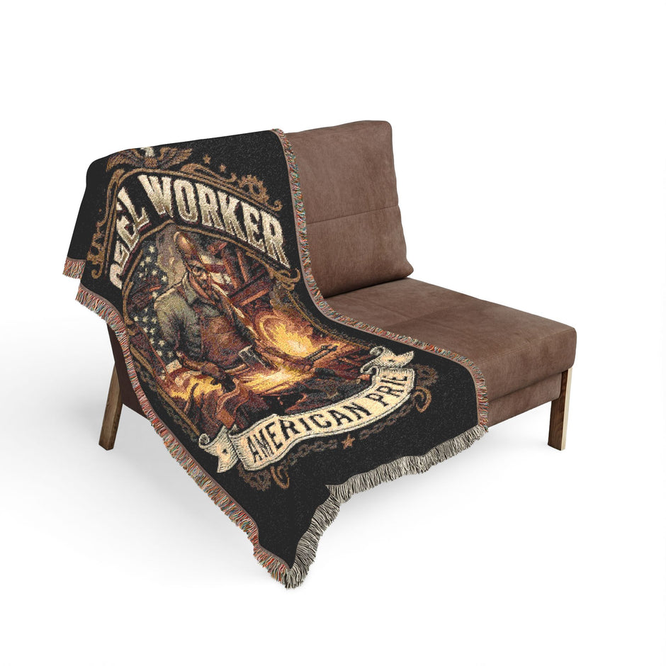 Steel Worker Woven Blanket — Amrican Pride Throw