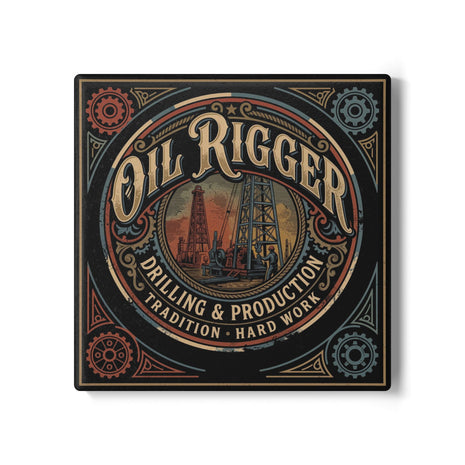 Oil Rigger Ceramic Coaster — Vintage Drilling & Production Design - Oil Rigger - DCA0236