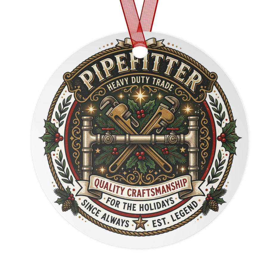 Pipefitter Metal Ornament — Holiday Plumbing Tools Keepsake - DCA0456