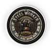 Steel Worker Wall Clock — Vintage Industrial Forge Clock - DCA0400