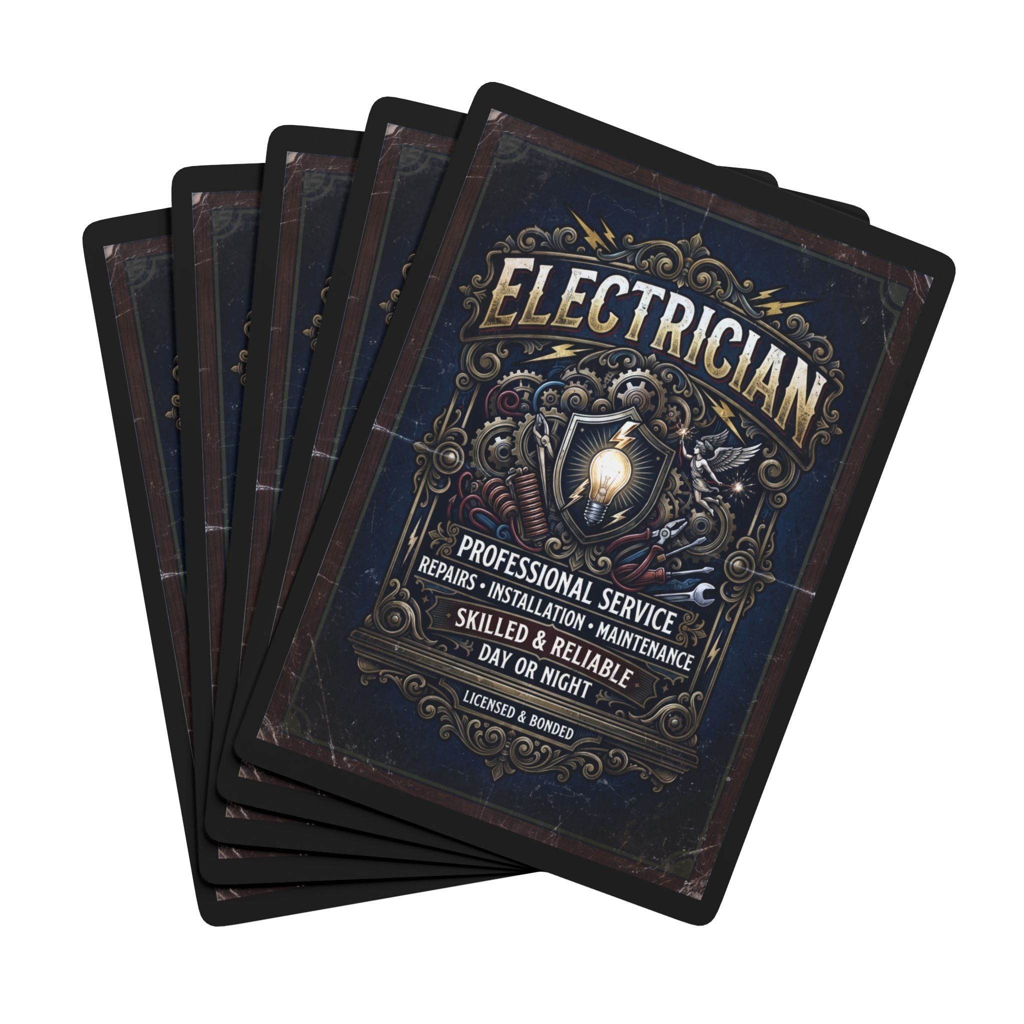 Electrician Poker Playing Cards — Vintage Tradesman Card Deck - DCA0354