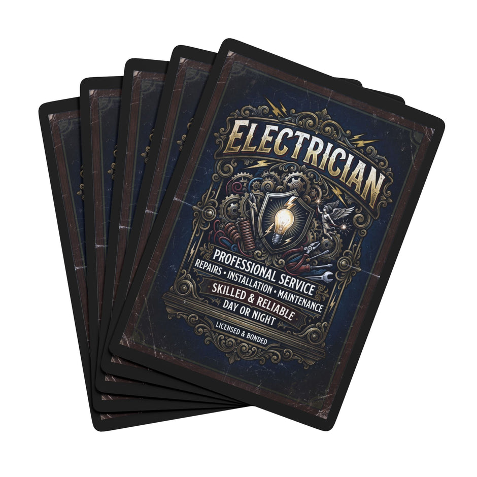 Electrician Poker Playing Cards — Vintage Tradesman Card Deck - DCA0354
