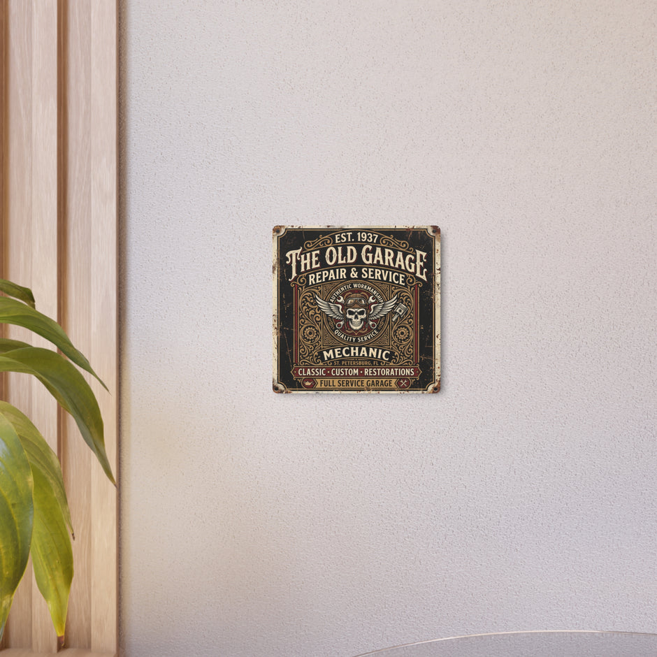 Mechanic - Vintage Mechanic Metal Sign — The Old Garage Repair & Service Wall Art - DCA0437