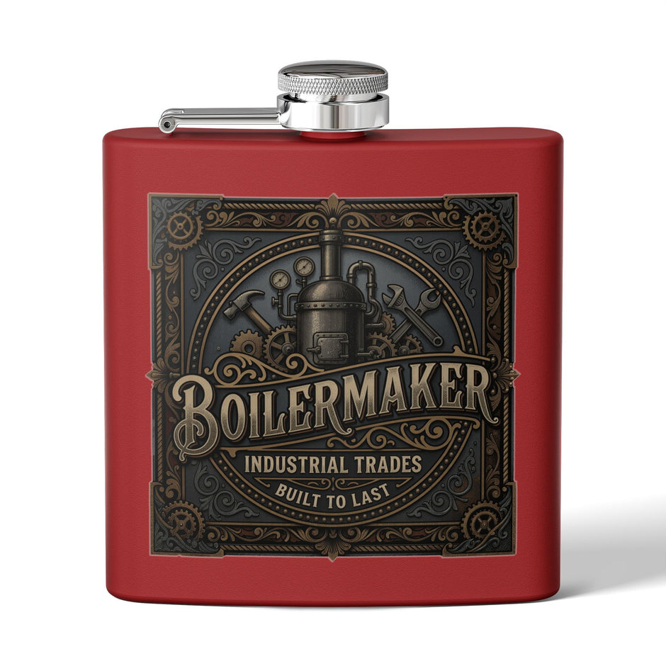 Boilermaker Flask: Industrial Trades, Built to Last' Stainless Steel 6oz - DCA0419