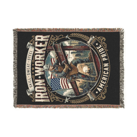 Iron Worker Woven Blanket – American Strong Patriotic Throw